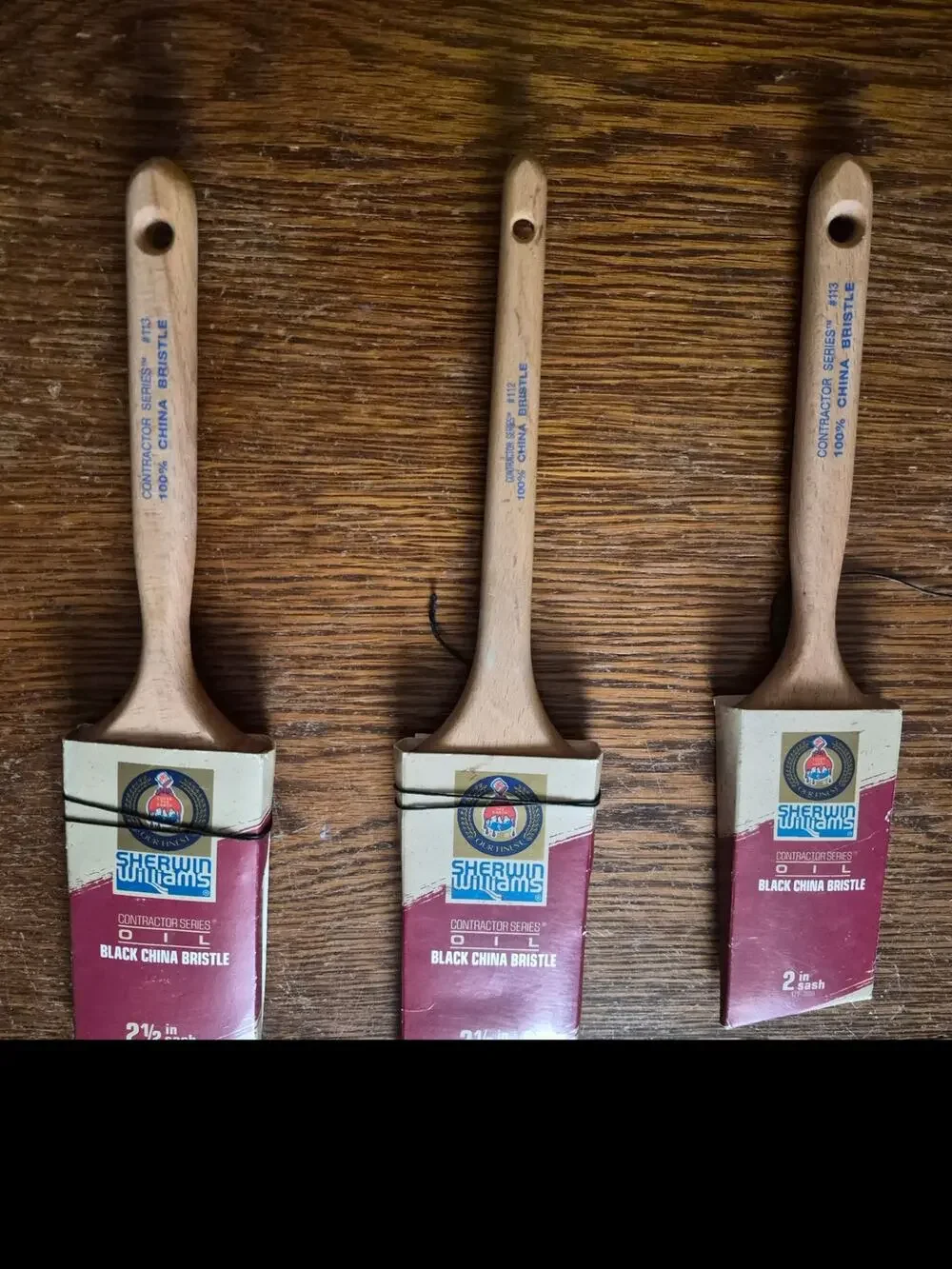 SHERWIN WILLIAMS SET OF 3 CONTRACTOR PAINT BRUSHES
